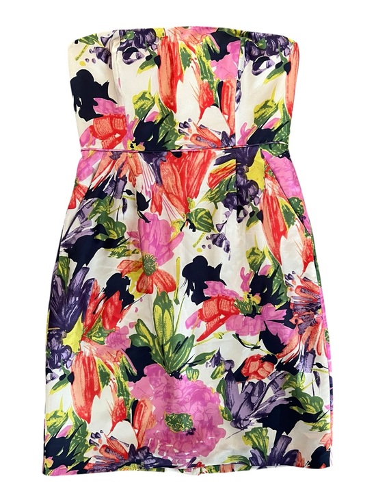 J. Crew Dresses & Skirts - J. Crew Strapless Floral Print Cocktail Dress 100% Silk Women’s Size 4